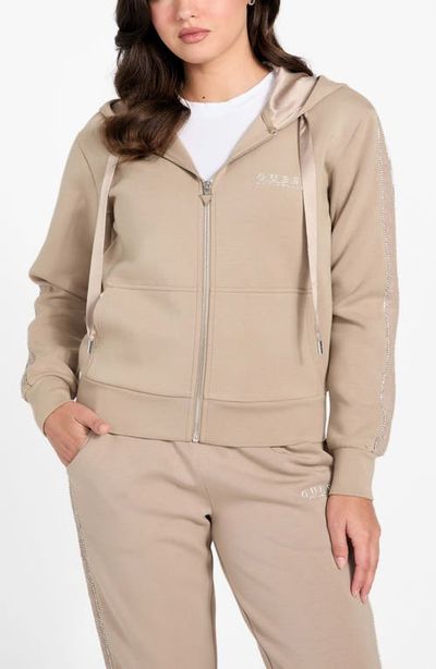 GUESS GUESS Rhinestone Embellished Zip Hoodie