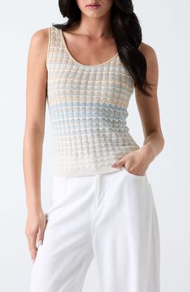 GUESS GUESS Rosalyn Metallic Pointelle Sweater Tank