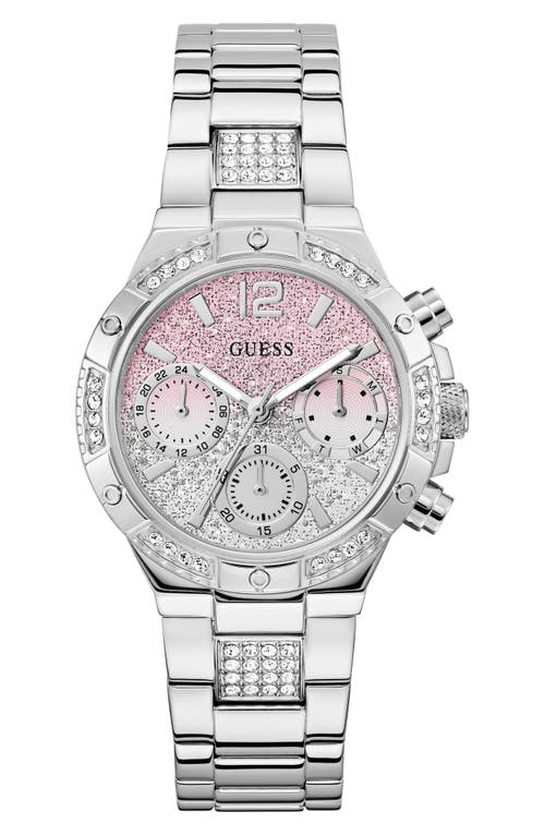 GUESS GUESS Silvertone Multifunction Bracelet Watch, 38mm