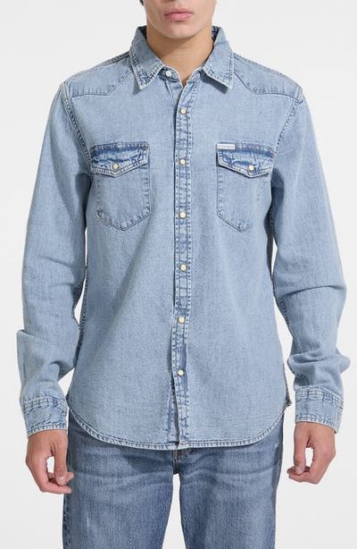 GUESS GUESS Slim Fit Denim Snap-Up Shirt