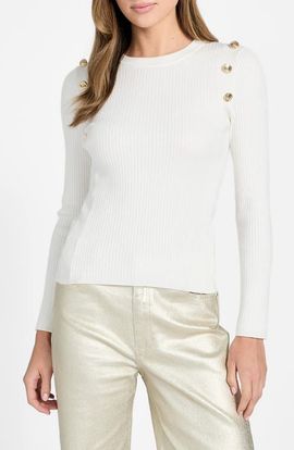 GUESS GUESS Vonn Button Detail Rib Sweater