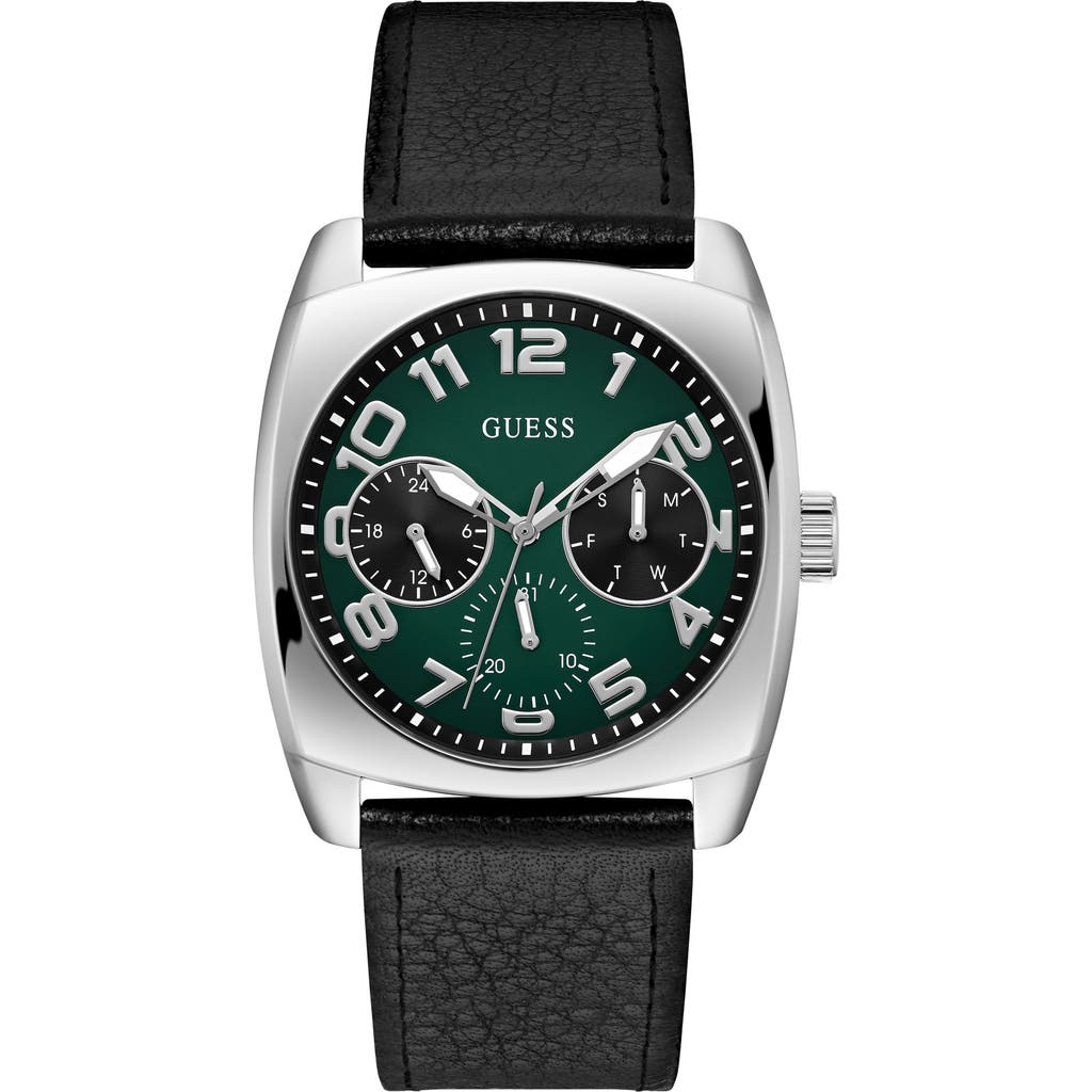 GUESS GUESS Xander Leather Strap Watch, 40.5mm