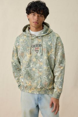 GUESS JEANS GUESS JEANS Baker Logo Camo Hoodie Sweatshirt in Guess Jeans Camo, Men's at Urban Outfitters