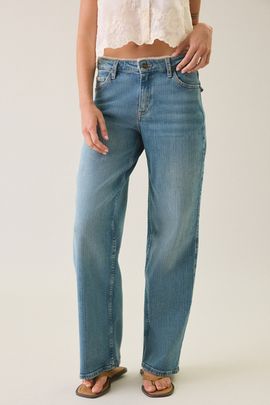 GUESS JEANS GUESS JEANS G11 Zahli Lace Trim Mid-Rise Wide Leg Jean in Zahli, Women's at Urban Outfitters