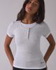 GUESS JEANS GUESS JEANS Layered Rib Knit Henley Tee in Grey, Women's at Urban Outfitters - 2
