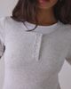 GUESS JEANS GUESS JEANS Layered Rib Knit Henley Tee in Grey, Women's at Urban Outfitters - 3