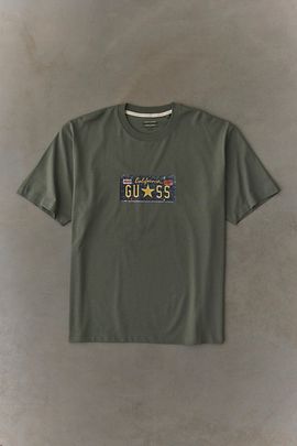 GUESS JEANS GUESS JEANS License Plate Graphic Oversized Tee in Green, Men's at Urban Outfitters