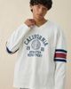 GUESS JEANS GUESS JEANS Long Sleeve Hockey Jersey Tee in White, Men's at Urban Outfitters - 1