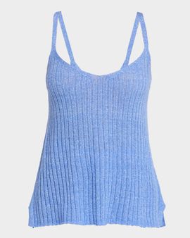 Guest in Residence Breezy Ribbed Cashmere-Linen Tank Top