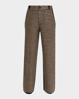 Guest in Residence Cashmere Houndstooth Tailored Trousers