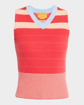 Guest in Residence Collegiate Striped Cashmere Vest