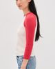 Guest in Residence Guest in Residence Cashmere Baseball Tee Cream/Scarlet - 4