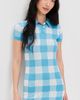 Guest in Residence Guest in Residence Gingham Polo Dress Swimming Pool/Cream - 2