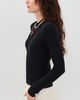 Guest in Residence Guest in Residence Long Sleeve Cashmere Shrunken Polo Black - 4