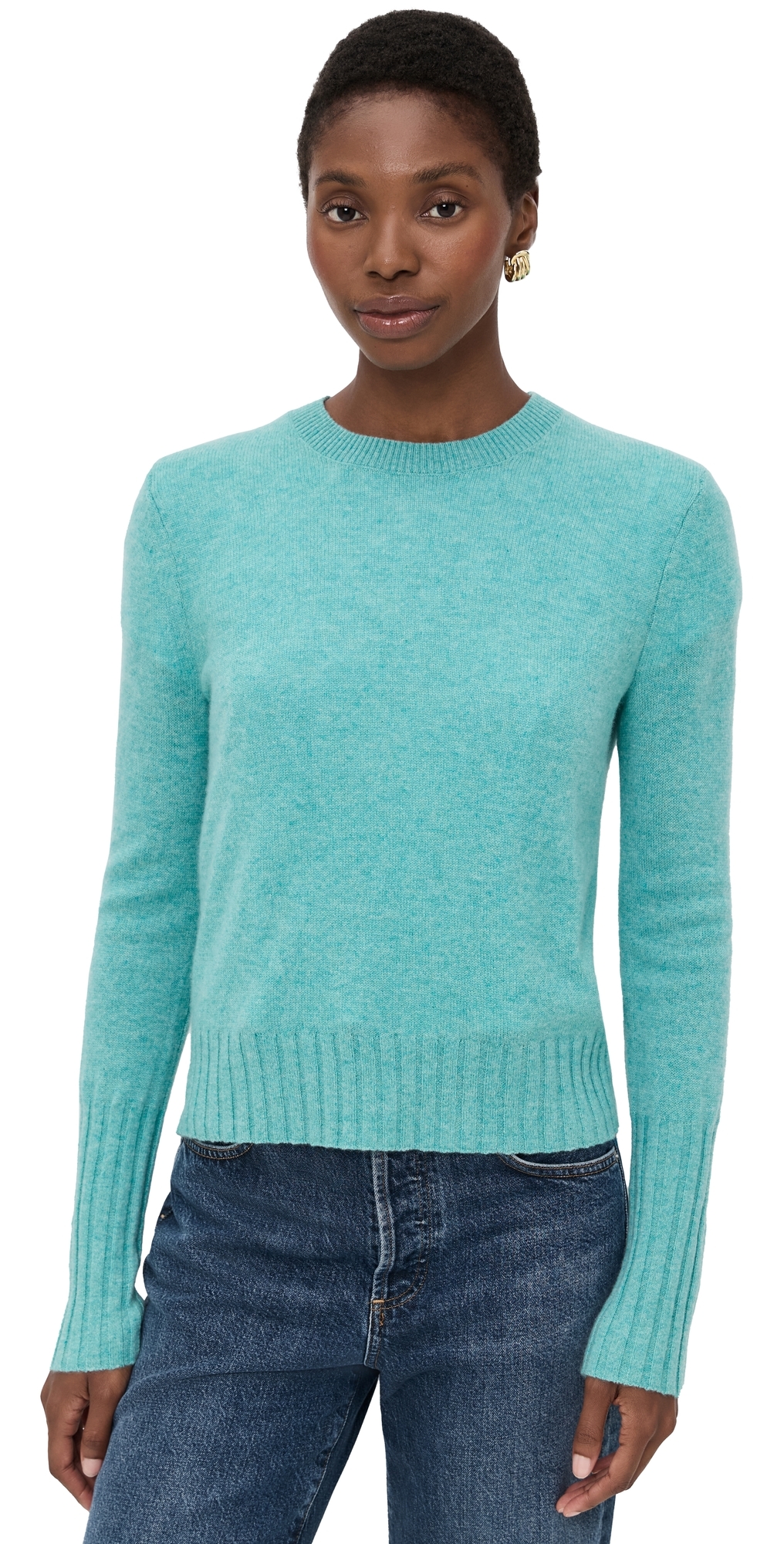 Guest in Residence - Shrunken Cashmere Crew Sweater Glacier