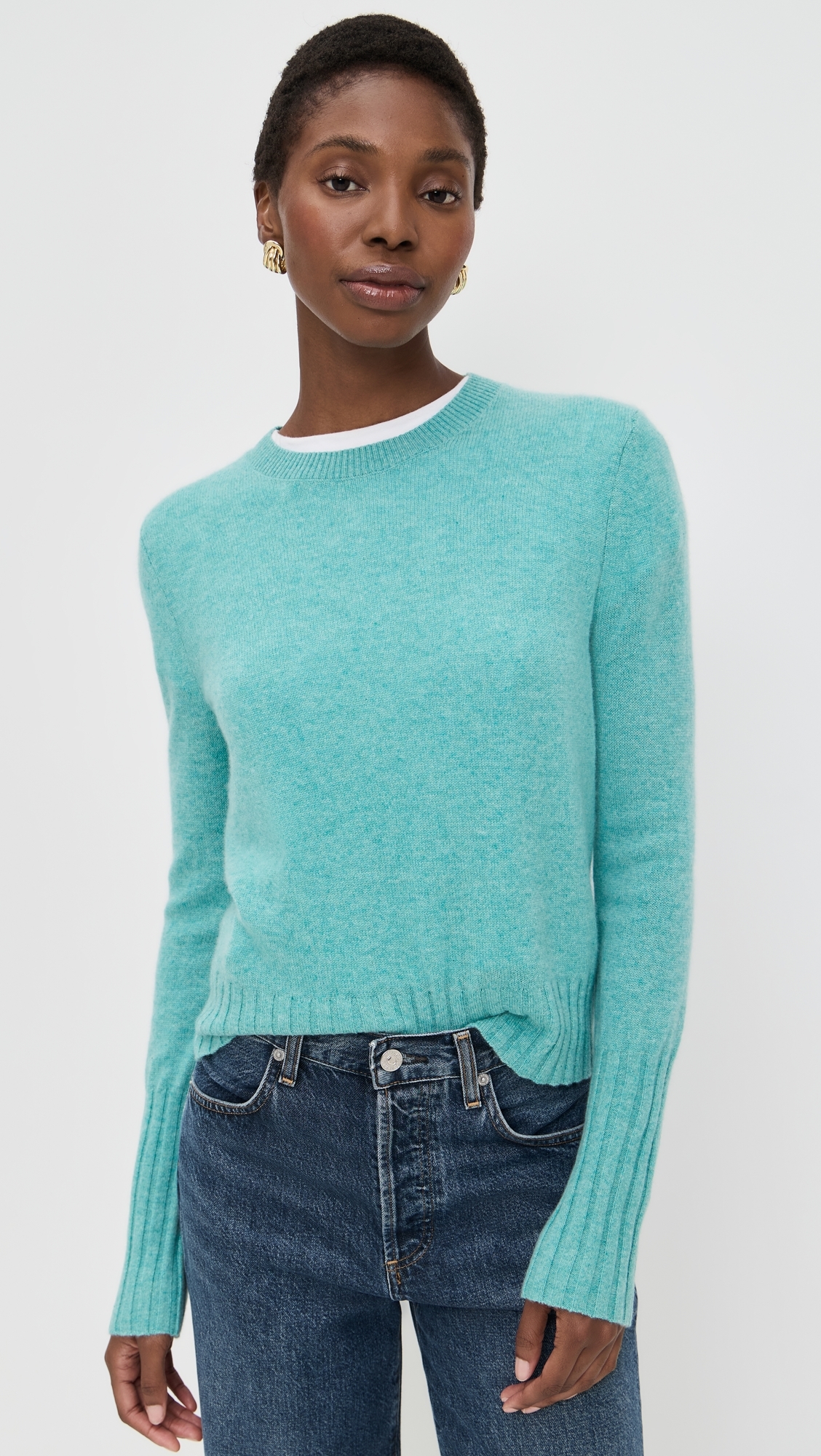 Guest in Residence - Shrunken Cashmere Crew Sweater Glacier
