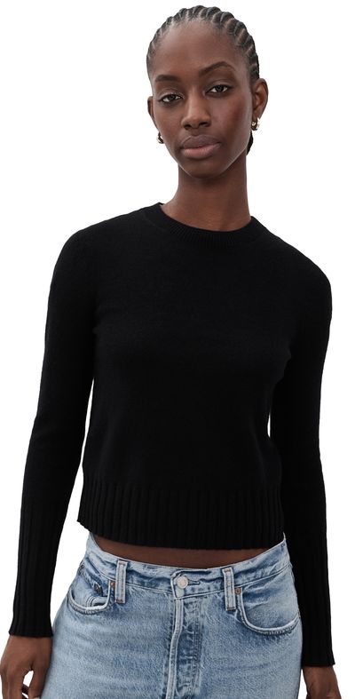 Guest in Residence Guest in Residence Shrunken Crew Cashmere Sweater Black
