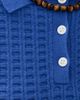 Guest in Residence Guest in Residence Shrunken Waffle Cashmere Knit Polo Reservoir - 6