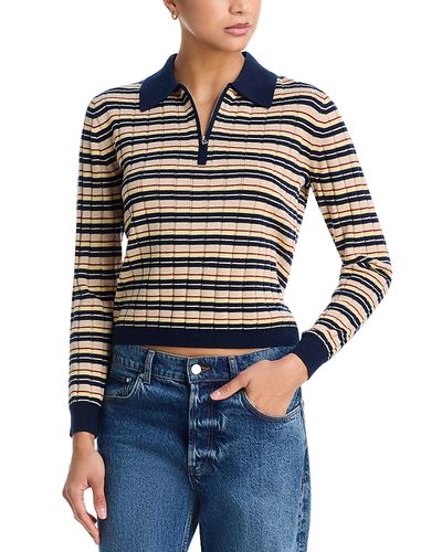 Guest In Residence Guest in Residence Silk & Linen Zippered Polo Sweater
