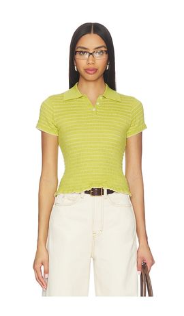 Guest In Residence Guest In Residence Smocked Shrunken Polo