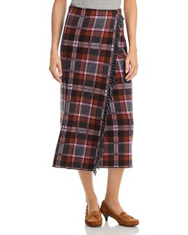 Guest In Residence Guest in Residence Wool Cashmere Tartan Wrap Skirt