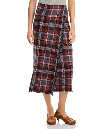 Guest In Residence Guest in Residence Wool Cashmere Tartan Wrap Skirt