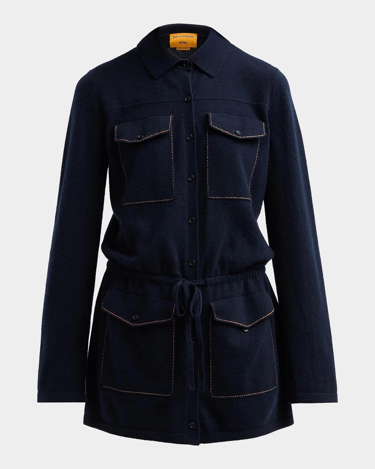 Guest in Residence Industry Cashmere Drawstring Mini Dress