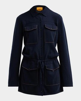 Guest in Residence Industry Cashmere Drawstring Mini Dress