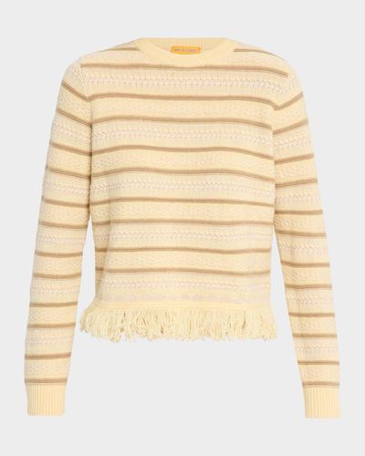 Guest in Residence Western Striped Wool-Cashmere Sweater