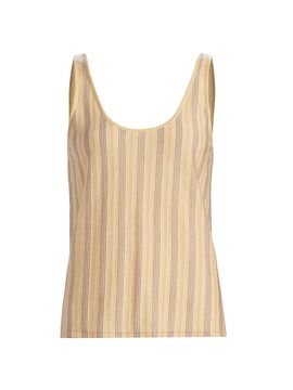 Guest in Residence Women's Fine Stripe Cashmere Tank