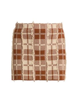 Guest in Residence Women's Fringe Plaid Silk-Linen Miniskirt