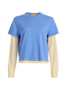 Guest in Residence Women's Layered Cotton-Cashmere T-Shirt