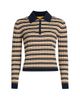 Guest in Residence Women's Striped Silk-Linen Track Polo Shirt - 8