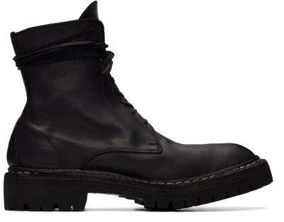 Guidi Guidi Black 795 Leather Laced Up Top-Ankle Boots