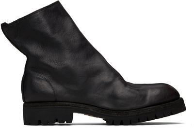 Guidi Guidi Black 796LVX Leather Side Zip Top-Ankle Boots