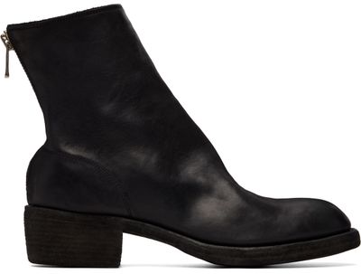 Guidi Guidi Black 796Z Leather Back Zip Top-Ankle Boots