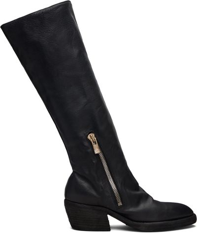 Guidi Guidi Black Soft Horse Black Side Zip Hi Boots