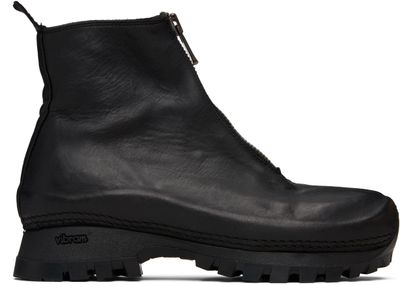 Guidi Guidi Black VS01 Leather Front Zip Ankle Boots