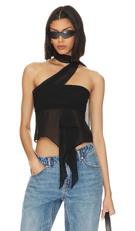 GUIZIO GUIZIO Chiffon Wrap Around Top