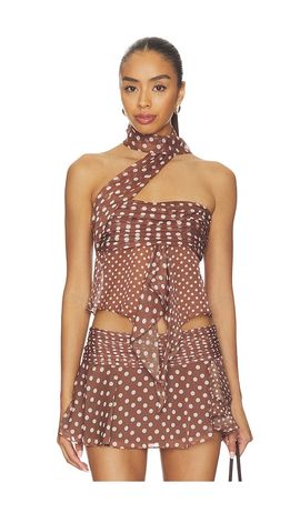 GUIZIO GUIZIO Chiffon Wrap Top