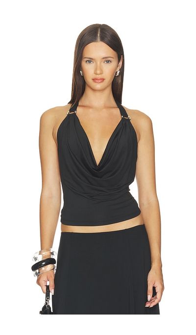 GUIZIO GUIZIO Cowl Neck Halter Top