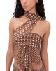 GUIZIO GUIZIO Crinkled Dot Chiffon Wrap Top Espresso - 1