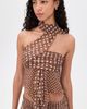 GUIZIO GUIZIO Crinkled Dot Chiffon Wrap Top Espresso - 2