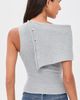 GUIZIO GUIZIO Draped Collar Sweater Heather Grey - 3