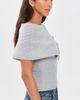 GUIZIO GUIZIO Draped Collar Sweater Heather Grey - 4