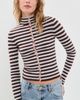 GUIZIO GUIZIO Fitted Knit Crew Neck BLUE/BROWN STRIPE - 2