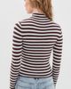 GUIZIO GUIZIO Fitted Knit Crew Neck BLUE/BROWN STRIPE - 3