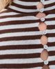 GUIZIO GUIZIO Fitted Knit Crew Neck BLUE/BROWN STRIPE - 6
