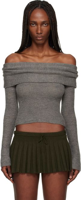 GUIZIO GUIZIO Gray Marlowe Top