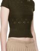 GUIZIO GUIZIO Khaki Vivienne Short Sleeve Cable Turtleneck - 2
